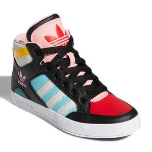 adidas Kids Hard 13 High Court Black Pink Red Light Aqua